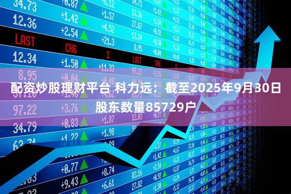 配资炒股理财平台 科力远：截至2025年9月30日股东数量85729户